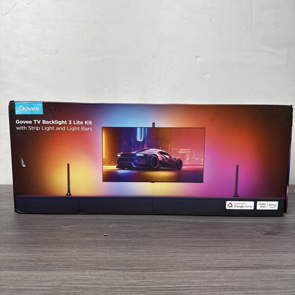 Govee TV Backlight 3 Lite Kit 11.8ft RGBICW Wi-Fi LED for 55-65in TVs w/ Camera